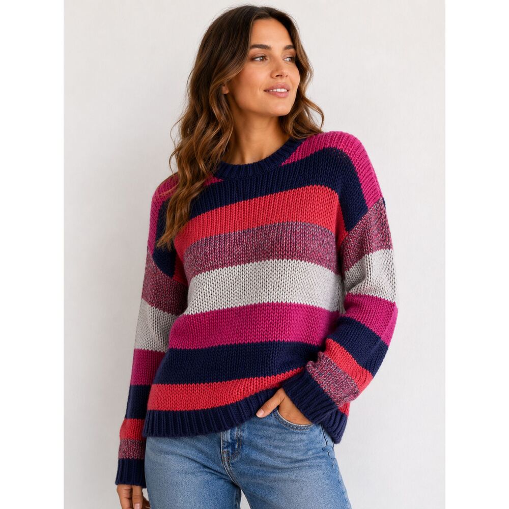 Stitches & Stripes Colorful Striped Sweater Women’s Medium